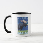 Moose at Night - Yukon, Alaska Mok (Links)