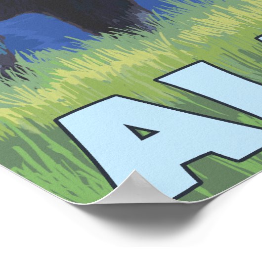 Moose at Night - Yukon, Alaska Poster (Hoek)