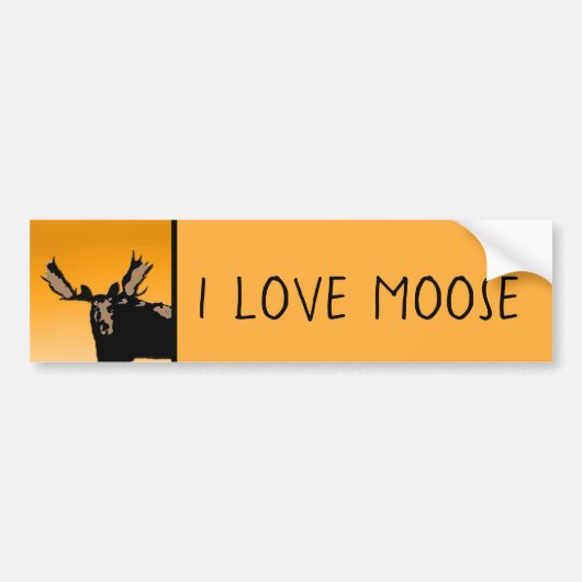 Moose at Sunset - Original Wildlife Art Bumpersticker (Voorkant)
