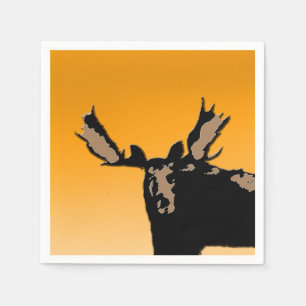 Moose at Sunset - Original Wildlife Art Servetten