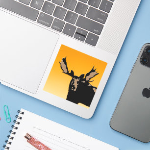 Moose at Sunset - Original Wildlife Art Sticker