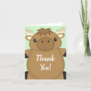 Moose Baby shower Bedankkaart