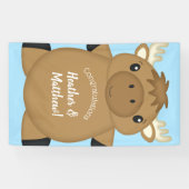 Moose Baby shower Blue Boy Spandoek (Horizontaal)