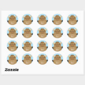 Moose Baby shower Blue Ronde Sticker (Vel)