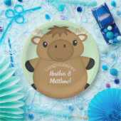 Moose Baby shower Green Papieren Bordje (Feest)