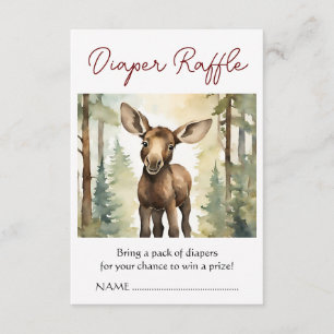 Moose Baby shower Luier Raffle Informatiekaartje