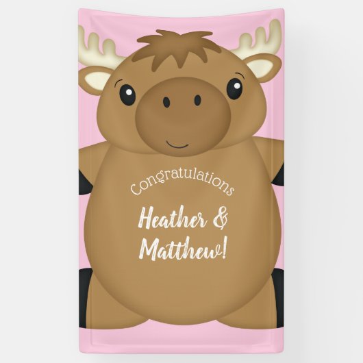 Moose Baby shower Woodland Spandoek (Verticaal)
