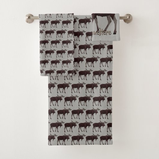 Moose Bath Towel Set Custom Canada Moose Towels Bad Handdoek (Insitu)