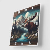 Moose beroemd gemaakt door Mountain Stream Under F Vierkante Klok (Hoek)