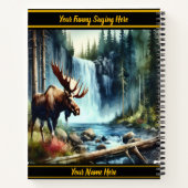 Moose bij een herfst waterval notitieboek (Achterkant)