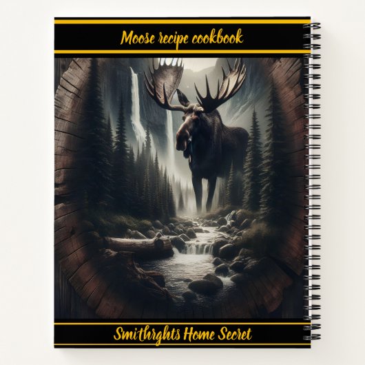 Moose bij een rustige bergstroom notitieboek (Achterkant)