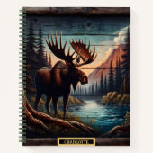 Moose bij een rustige bergstroom notitieboek (Voorkant)