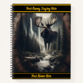 Moose bij een rustige bergstroom notitieboek (Voorkant)