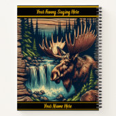 Moose bij een rustige bosstroom notitieboek (Achterkant)