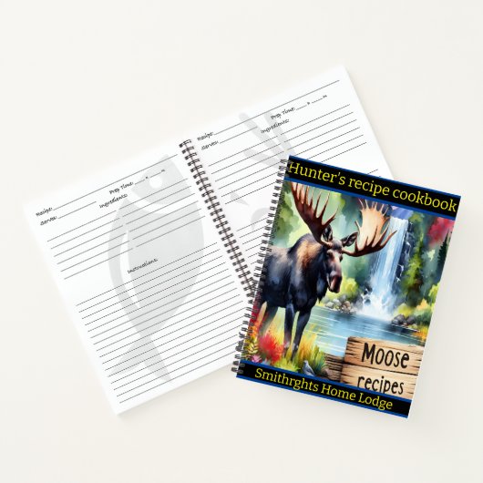 Moose bij een rustige herfstwaterval notitieboek (Binnen)
