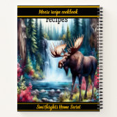 Moose bij een vredige waterval notitieboek (Achterkant)