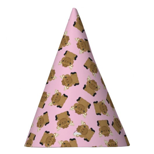 Moose Birthday Party Pink Feesthoedjes (Rechts)