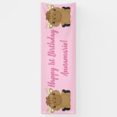 Moose Birthday Party Pink Spandoek (Verticaal)