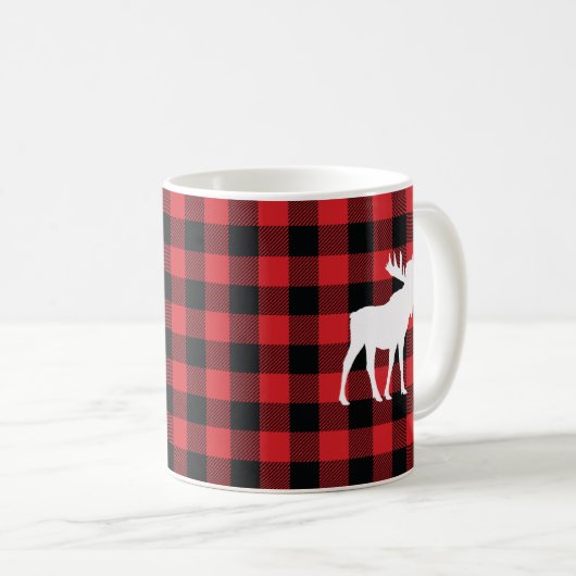 Moose Buffalo Check Mountain Coffee Mug (Devant droit)