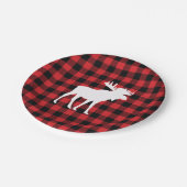 Moose Buffalo Check Wilderness Cabin Papieren Bordje (Gekanteld)