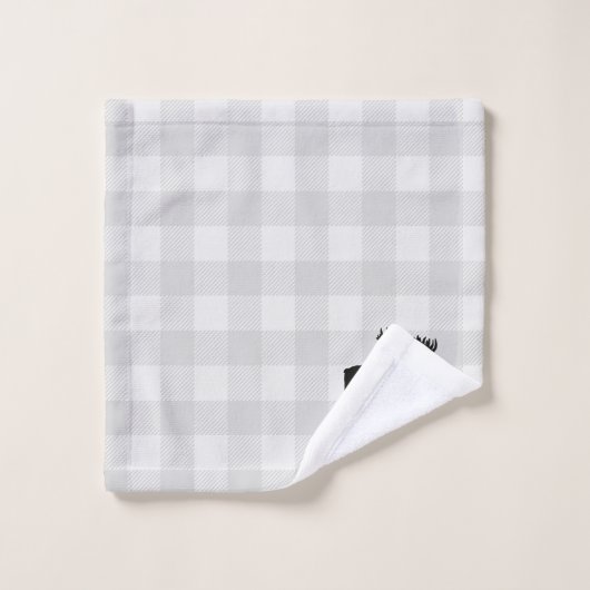 Moose Cabin Check Patroon Badhanddoek Set Bad Handdoek (Wasdoekje)