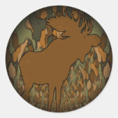 Moose Camouflage Gifts and Invitations Ronde Sticker (Voorkant)