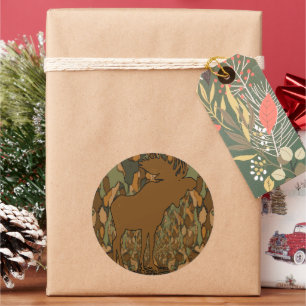 Moose Camouflage Ronde Sticker