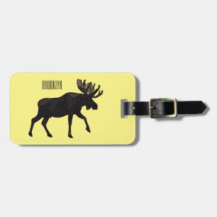 Moose cartoon illustratie bagagelabel