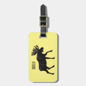 Moose cartoon illustratie bagagelabel (Voorkant verticaal)