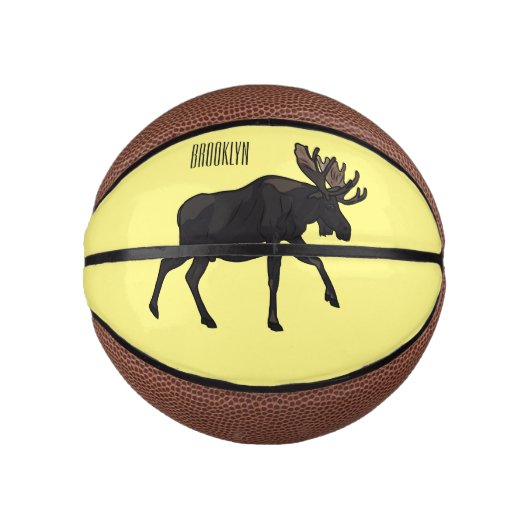 Moose cartoon illustratie basketbal (Voorkant)