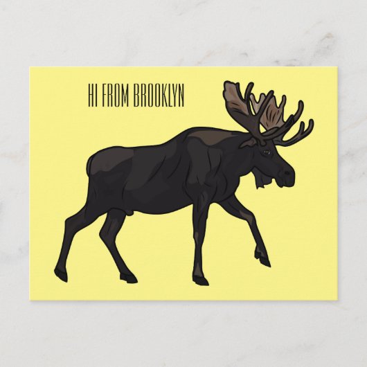 Moose cartoon illustratie briefkaart (Voorkant)