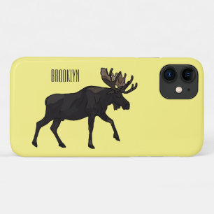 Moose cartoon illustratie iPhone 11 hoesje