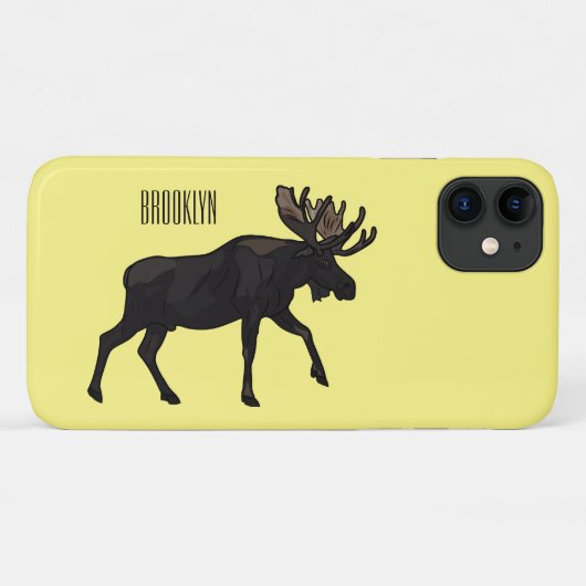 Moose cartoon illustratie Case-Mate iPhone case (Achterkant (horizontaal))