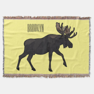 Moose cartoon illustratie deken