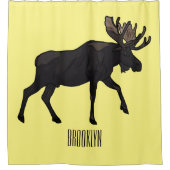Moose cartoon illustratie douchegordijn (Voorkant)