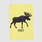 Moose cartoon illustratie golfhanddoek (Voorkant)