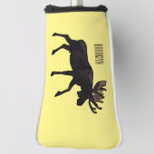 Moose cartoon illustratie golfheadcover (Draai 90)