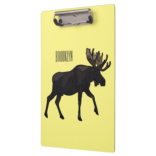 Moose cartoon illustratie klembord (Links)