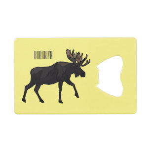 Moose cartoon illustratie kredietkaart flessenopener