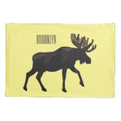 Moose cartoon illustratie kussensloop (Achterkant)