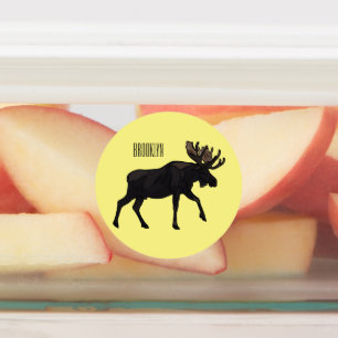 Moose cartoon illustratie labels