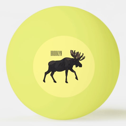 Moose cartoon illustratie pingpongballen (Voorkant)