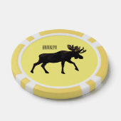 Moose cartoon illustratie poker chips (Enkel)