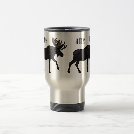 Moose cartoon illustratie reisbeker (Center)