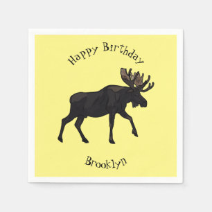 Moose cartoon illustratie servet