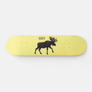 Moose cartoon illustratie skateboard