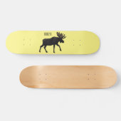Moose cartoon illustratie skateboard (Horizontaal)
