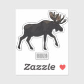 Moose cartoon illustratie sticker (Vel)