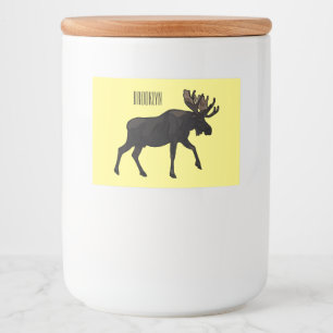 Moose cartoon illustratie voedselcontainer etiket