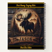 Moose carving in beboste bergen notitieboek (Achterkant)